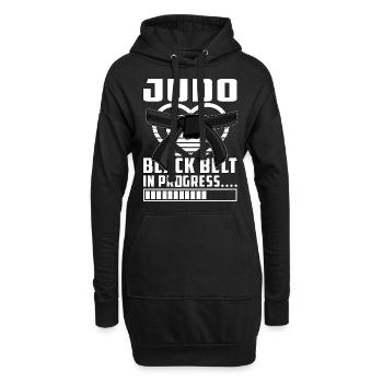 Judo-Schwarzgurt in Arbeit - Hoodie-Kleid - Schwarz - Vorne