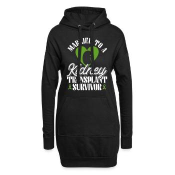 Organspender Niere Organtransplantation - Hoodie-Kleid - Schwarz - Vorne