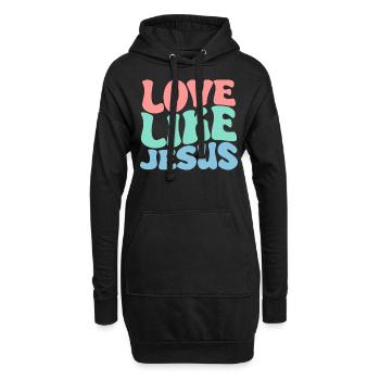 Liebe wie Jesus Christlich Christ Groovy Christ - Hoodie-Kleid - Schwarz - Vorne