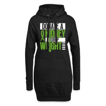 Organspender Niere Organtransplantation - Hoodie-Kleid - Schwarz - Vorne