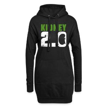 Organspender Niere Organtransplantation - Hoodie-Kleid - Schwarz - Vorne