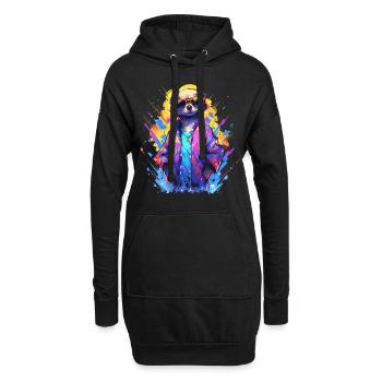 Suricate cool Sarfari amoureux de l’Afrique - Sweat-shirt à capuche long Femme - noir - Devant
