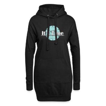 C’est le moment de l’horloge - Sweat-shirt à capuche long Femme - noir - Devant