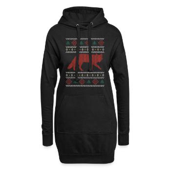 Lustige Fuchs-Weihnachtsgeschenke - Hoodie-Kleid - Schwarz - Vorne