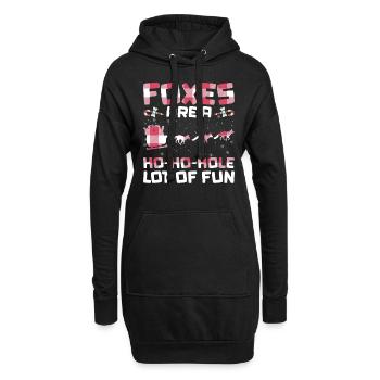 Fuchsliebhaber Lustige Fuchs Weihnachtsgeschenke - Hoodie-Kleid - Schwarz - Vorne