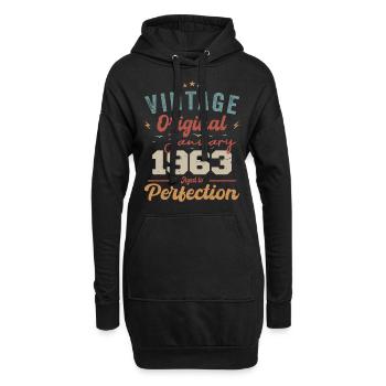 Janvier 1963 Légende depuis 61 ans - Sweat-shirt à capuche long Femme - noir - Devant