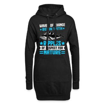 Wellen des Wandels beginnen mit Wellen des Respekts für - Hoodie-Kleid - Schwarz - Vorne
