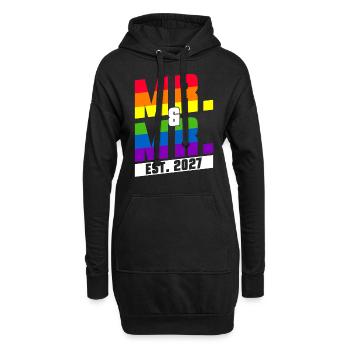 Gay Pride Hochzeit 2027 Homo-Ehe - Hoodie-Kleid - Schwarz - Vorne