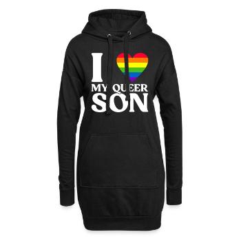 Schwulenstolz Stolze Eltern Schwuler Sohn - Hoodie-Kleid - Schwarz - Vorne