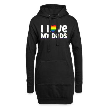 Gay Papa Allié Papa Fête des Pères - Sweat-shirt à capuche long Femme - noir - Devant