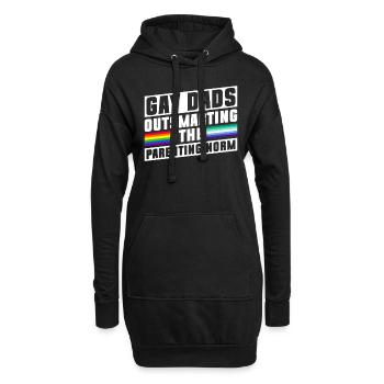 Gay Papa Allié Papa Fête des Pères - Sweat-shirt à capuche long Femme - noir - Devant