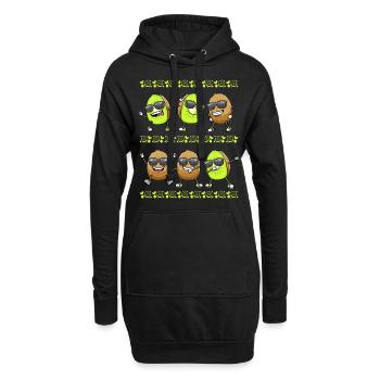 Kiwi dansant avec des lunettes de soleil - Sweat-shirt à capuche long Femme - noir - Devant