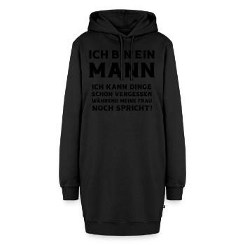 Ich bin ein Mann ich kann Dinge vergessen Männer - Hoodie-Kleid - Schwarz - Vorne - AI Model Female 172 light (172cm)