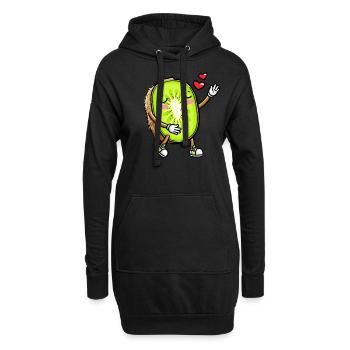 Kiwi fruit Kawaii émoticône - Sweat-shirt à capuche long Femme - noir - Devant