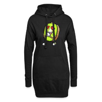 Kiwi fruit Kawaii émoticône - Sweat-shirt à capuche long Femme - noir - Devant