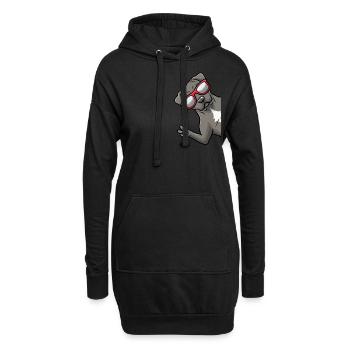 Staffordshire Bull Terrier Chien avec lunettes de soleil - Sweat-shirt à capuche long Femme - noir - Devant
