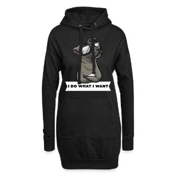 Staffordshire Bull Terrier Chien avec lunettes de soleil - Sweat-shirt à capuche long Femme - noir - Devant