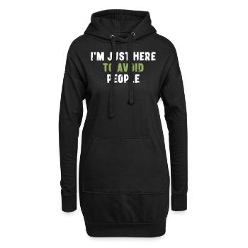 Je suis juste là pour éviter les gens introvertis - Sweat-shirt à capuche long Femme - noir - Devant