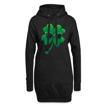 Shamrock Shamrock Lunettes de soleil Saint Patrick - Sweat-shirt à capuche long Femme - noir - Devant