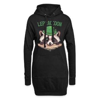 Lepraccoon Kobold Waschbär Saint Patrick Irisch - Hoodie-Kleid - Schwarz - Vorne
