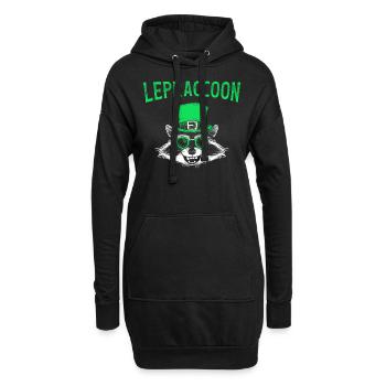 Lepraccoon Funny Irisch Saint Patrick Kobold - Hoodie-Kleid - Schwarz - Vorne