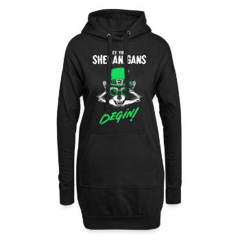 Let The Shenanigans Begin! Raccoon Irish - Hoodie Dress - black - Front