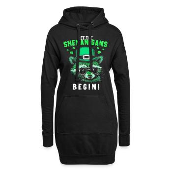 Let The Shenanigans Begin! Irish Raccoon - Hoodie Dress - black - Front