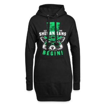 Let The Shenanigans Begin! Saint Patrick Raccoon - Hoodie Dress - black - Front
