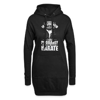 Je pensais au karaté - Sweat-shirt à capuche long Femme - noir - Devant