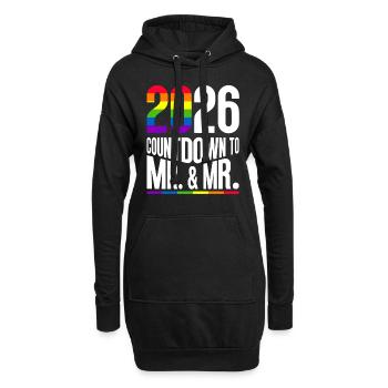 Gay Pride 2026 Mariage Mariage gay - Sweat-shirt à capuche long Femme - noir - Devant