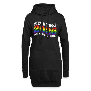 Gay Pride 2026 Mariage Mariage gay - Sweat-shirt à capuche long Femme - noir - Devant