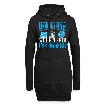 Les comptables travaillent à partir de leurs actifs - Sweat-shirt à capuche long Femme - noir - Devant
