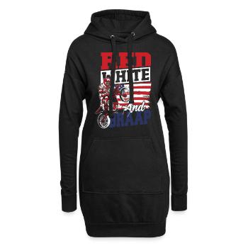 Dirt Bike amerikanische Flagge Motocross Biker 4. - Hoodie-Kleid - Schwarz - Vorne