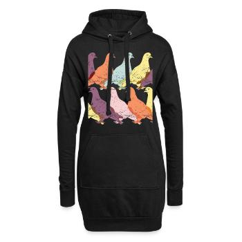 Taube Vogel Columbidae Tauben - Hoodie-Kleid - Schwarz - Vorne
