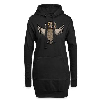 Daytime Sleeper oiseau Kawaii émoticône - Sweat-shirt à capuche long Femme - noir - Devant