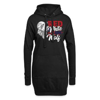 Wild Happy 4th of July USA Loups Hurlants Sous - Sweat-shirt à capuche long Femme - noir - Devant