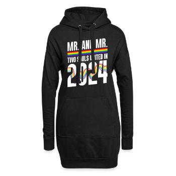 Mr. und Mr. 2024 Gay Pride Hochzeit Homo-Ehe - Hoodie-Kleid - Schwarz - Vorne