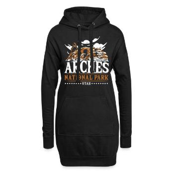 Arch Wilderness Hiking Arches National Park Funny - Hoodie Dress - black - Front