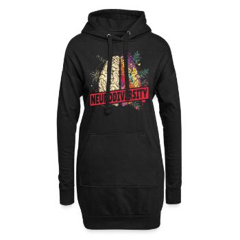 Neurodiversité Cerveau Autisme Sensibilisation TSA - Sweat-shirt à capuche long Femme - noir - Devant