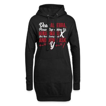 Zahlen Mathelehrer Graph Liebe Algebra Bitte hör - Hoodie-Kleid - Schwarz - Vorne