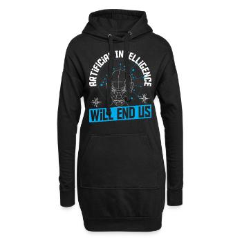 Cyborg AI Roboter Ingenieur Prompt Ingenieur - Hoodie-Kleid - Schwarz - Vorne