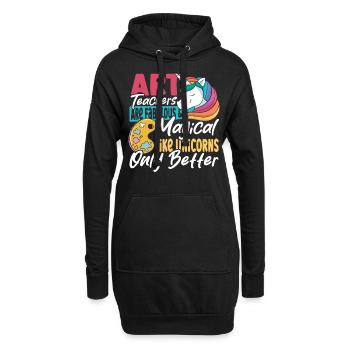Kunstlehrer Skulptur Druckgrafik Zurück zur - Hoodie-Kleid - Schwarz - Vorne