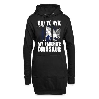 Prähistorischer Dinosaurier Dinosaurier - Hoodie-Kleid - Schwarz - Vorne
