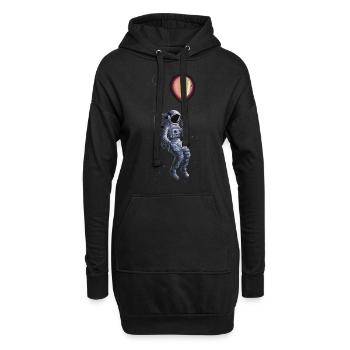 Astronaut Weltraum Raumfahrer Luftballon - Hoodie-Kleid - Schwarz - Vorne