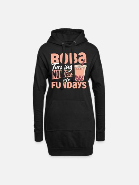 Chai Tee Schwarzer Tee Eistee Boba Tee - Hoodie-Kleid - Schwarz