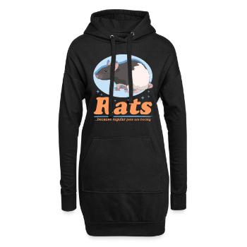 Cadeau de rat propriétaire de rat - Sweat-shirt à capuche long Femme - noir - Devant