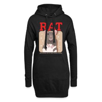 Ratten Rattenbesitzer Rattenliebhaber Geschenk - Hoodie-Kleid - Schwarz - Vorne