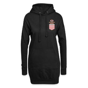 Bisamratte - Hoodie-Kleid - Schwarz - Vorne