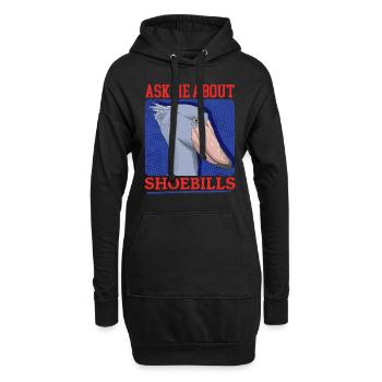 Shoebill bec-en-sabot oiseau cadeau - Sweat-shirt à capuche long Femme - noir - Devant