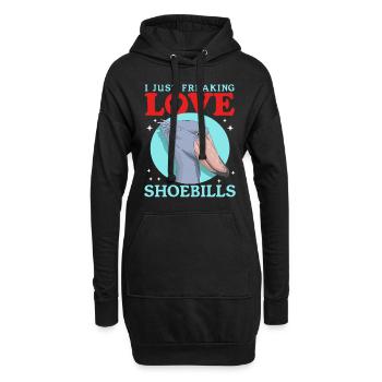 Shoebill oiseaux Shoebill oiseau cadeau - Sweat-shirt à capuche long Femme - noir - Devant